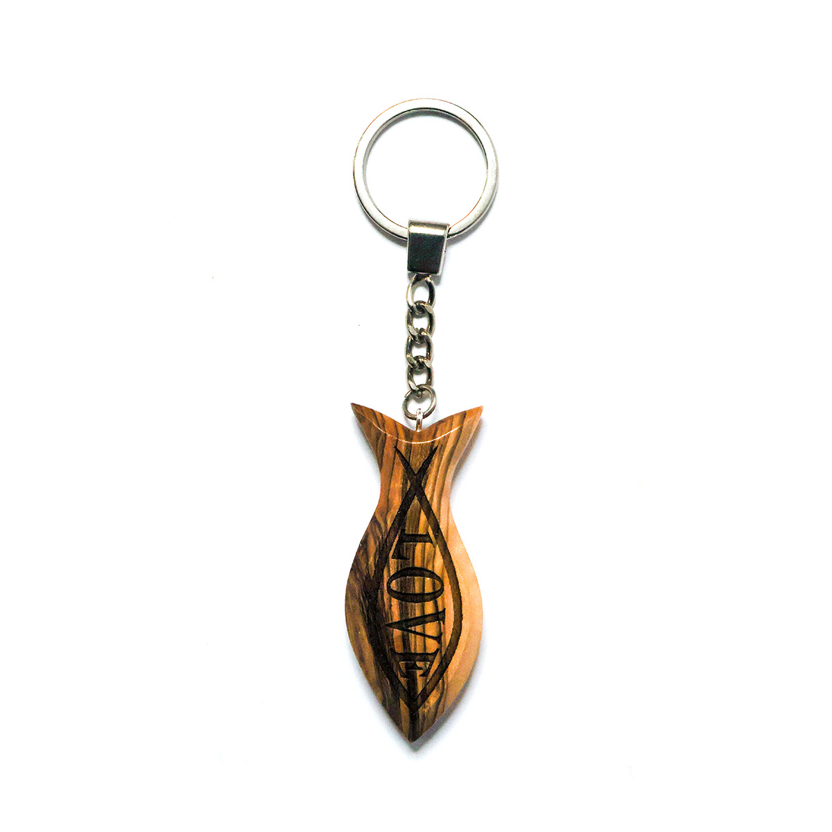"OWL 019" Olive Wood key chain