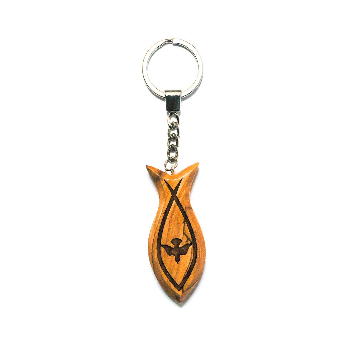 "OWL 018" Olive Wood key chain